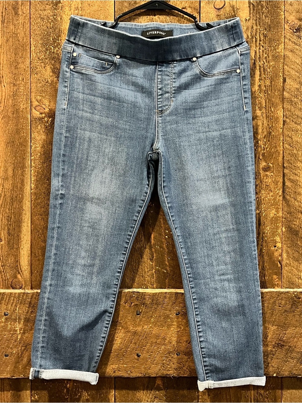 Liverpool Light-Medium Wash Ankle Skinny Jeans